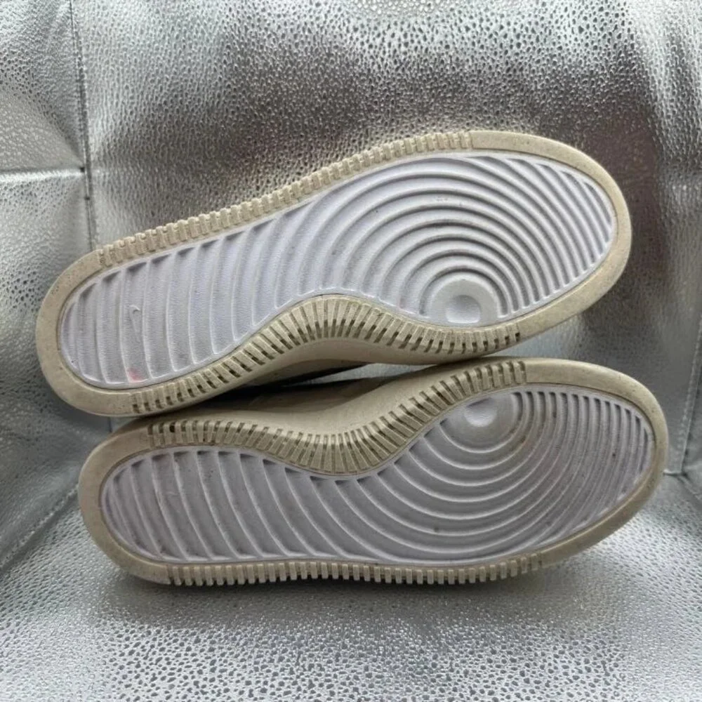 Size 9.5 - Nike Court Vision Alta Womens White Leopard Platform Shoes DO2791-100